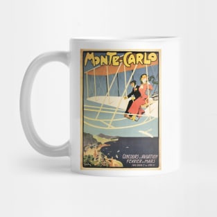 MONTE CARLO Monaco Aviation Competition Exposition Vintage Travel Mug